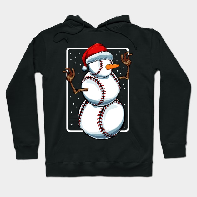 Baseball Snowman - Baseball Fan Christmas Present Hoodie by Lumio Gifts